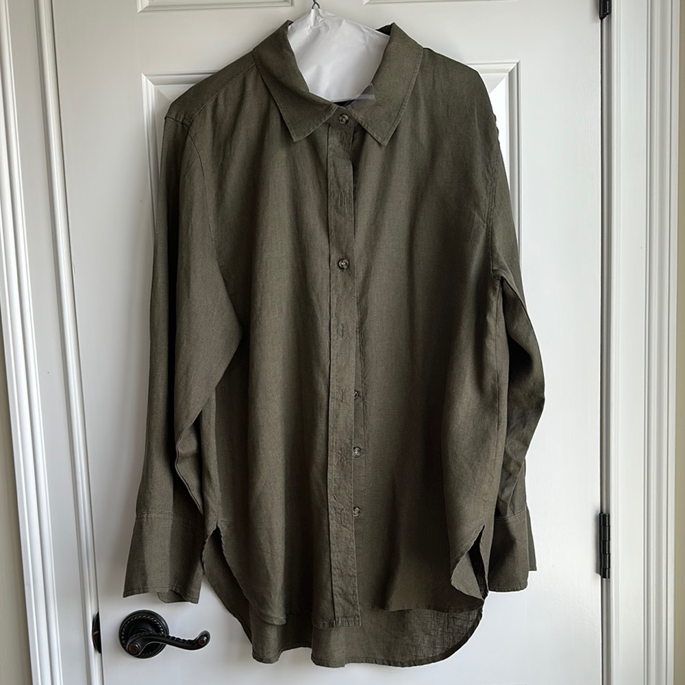 Sanctuary Olive Green Button-Up Shirt